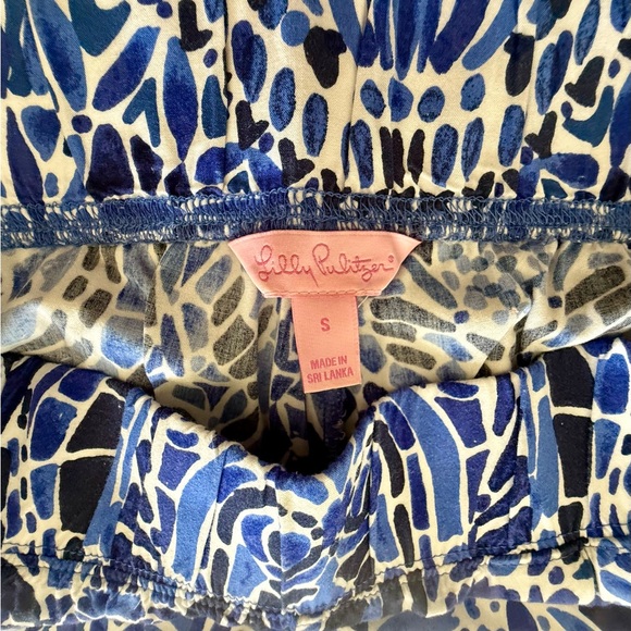 Lilly Pulitzer Bal Harbour Palazzo Pants Blue White Taverna Tile Allover Small - Picture 7 of 10